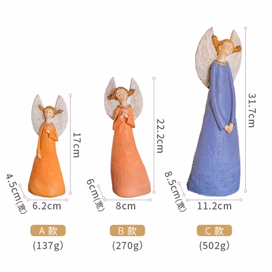 Factory Customized Resin Fairy Girl Angel Figurines with Wings