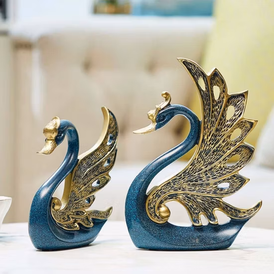 家の装飾現代彫刻デスク安いテーブル装飾白鳥の飾り